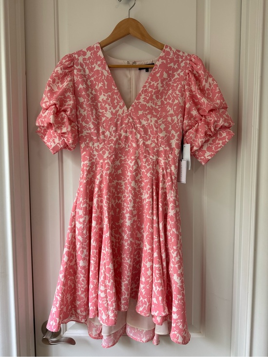 1. State Dresses & Skirts - 1. State Pink and White Floral Puff Sleeve Mini Dress